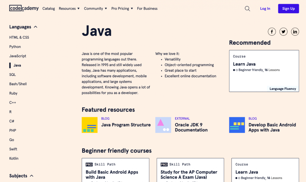 курс Java на codecademy